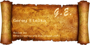 Gerey Etelka névjegykártya